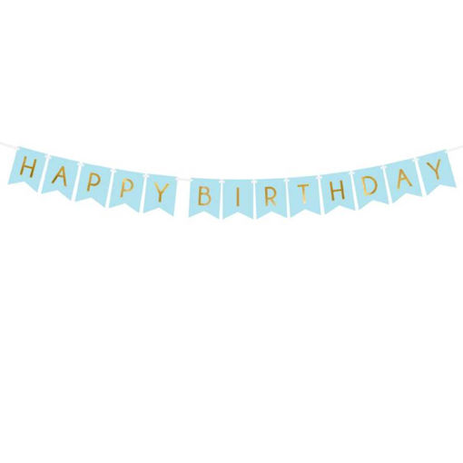 Picture of BANNER HAPPY BIRTHDAY BABY BLUE 15X175CM